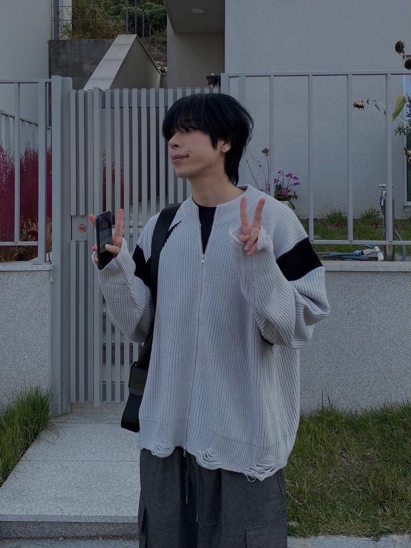 Vintage wear knit zip up 2C