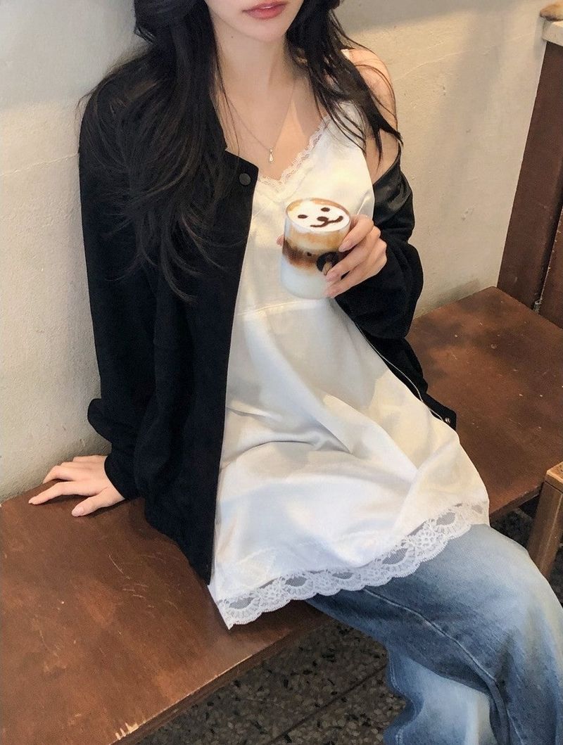 #Elegant Overfit Suede Zip-up Blouson (2color)