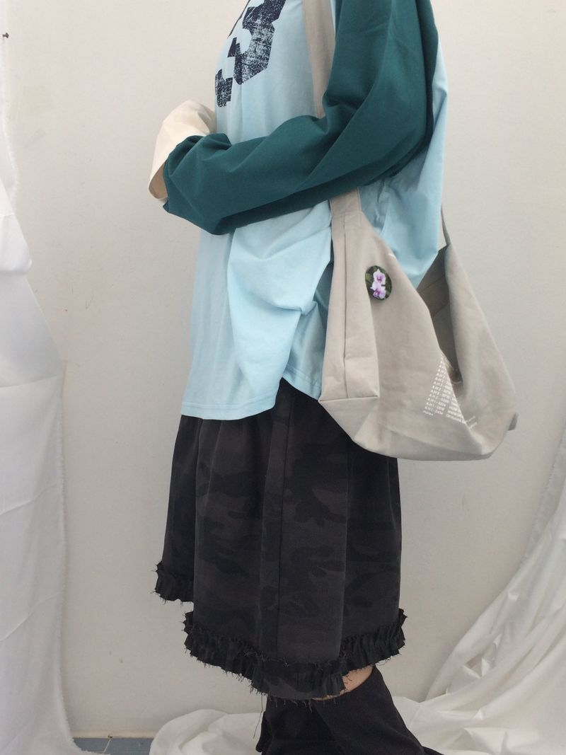 rough frill camotiered skirt