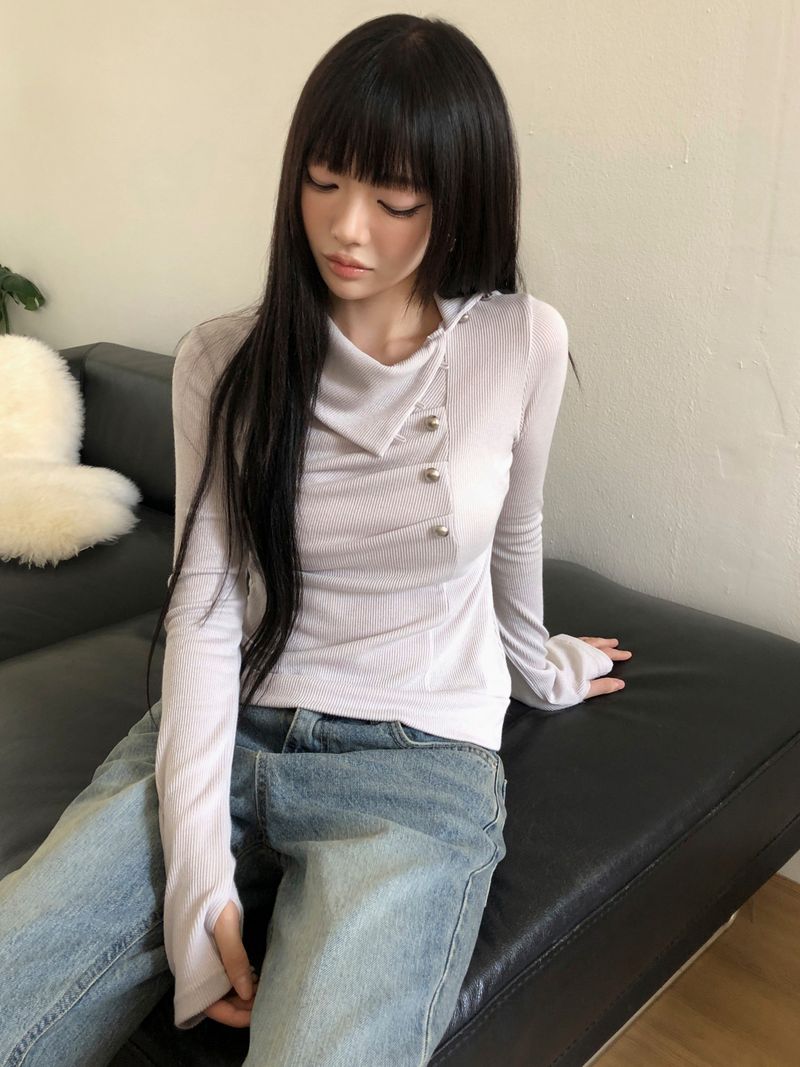 WONDER WONDER(ワンダーワンダー)の「Brack Vintage Button Long-Sleeve T-Shirt(Tops)」