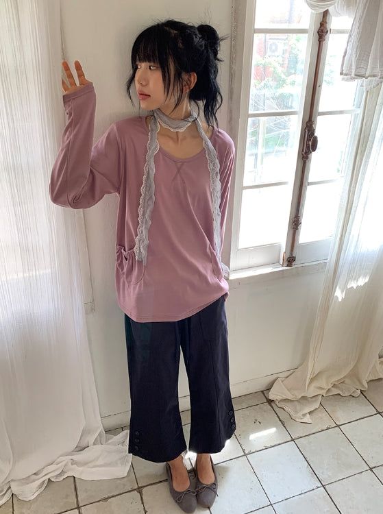 Theor Button Bootcut Bermuda Capri Pants