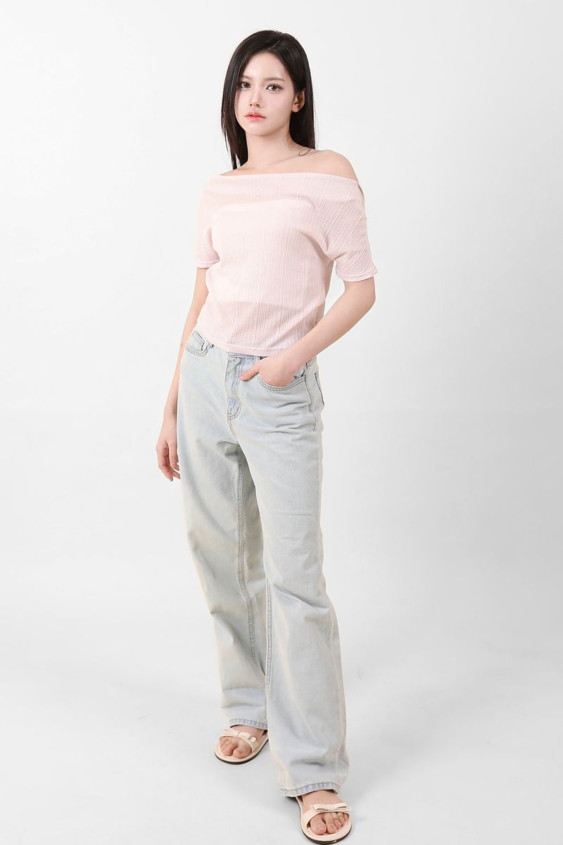 See-Through Ribbon Top Pink