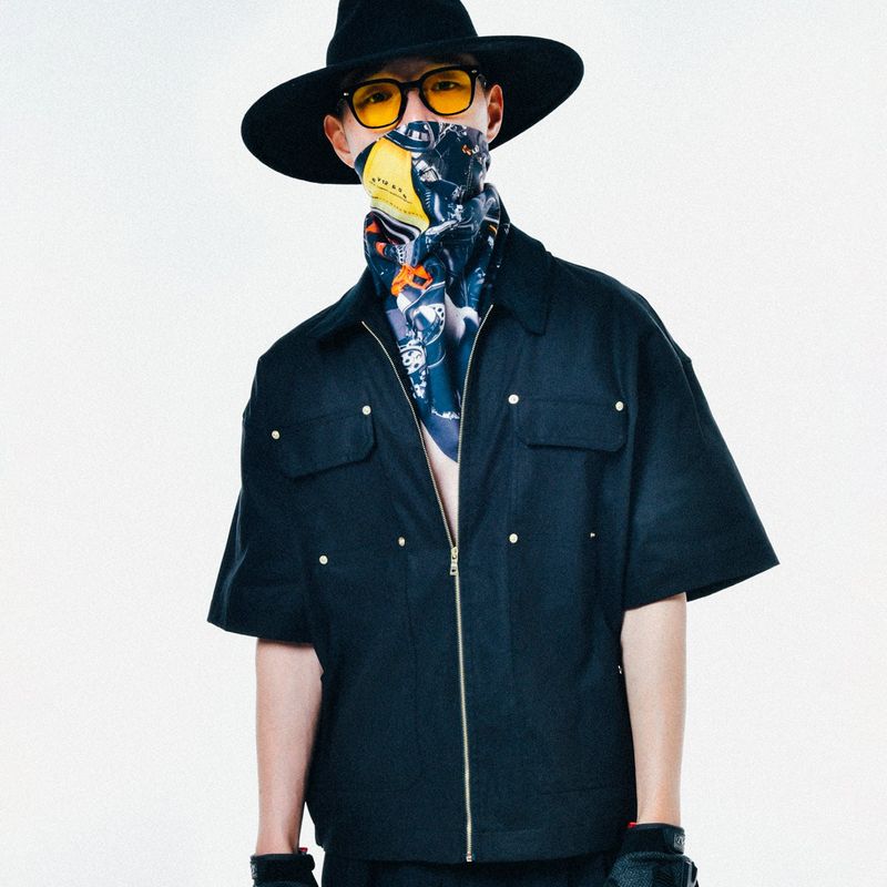 C.O.M.E（シーオーエムイー）の「[UNISEX] C.O.M.E Mechanic Short Sleeve Work Jacket (Black)（Jackets/Outerwear）」