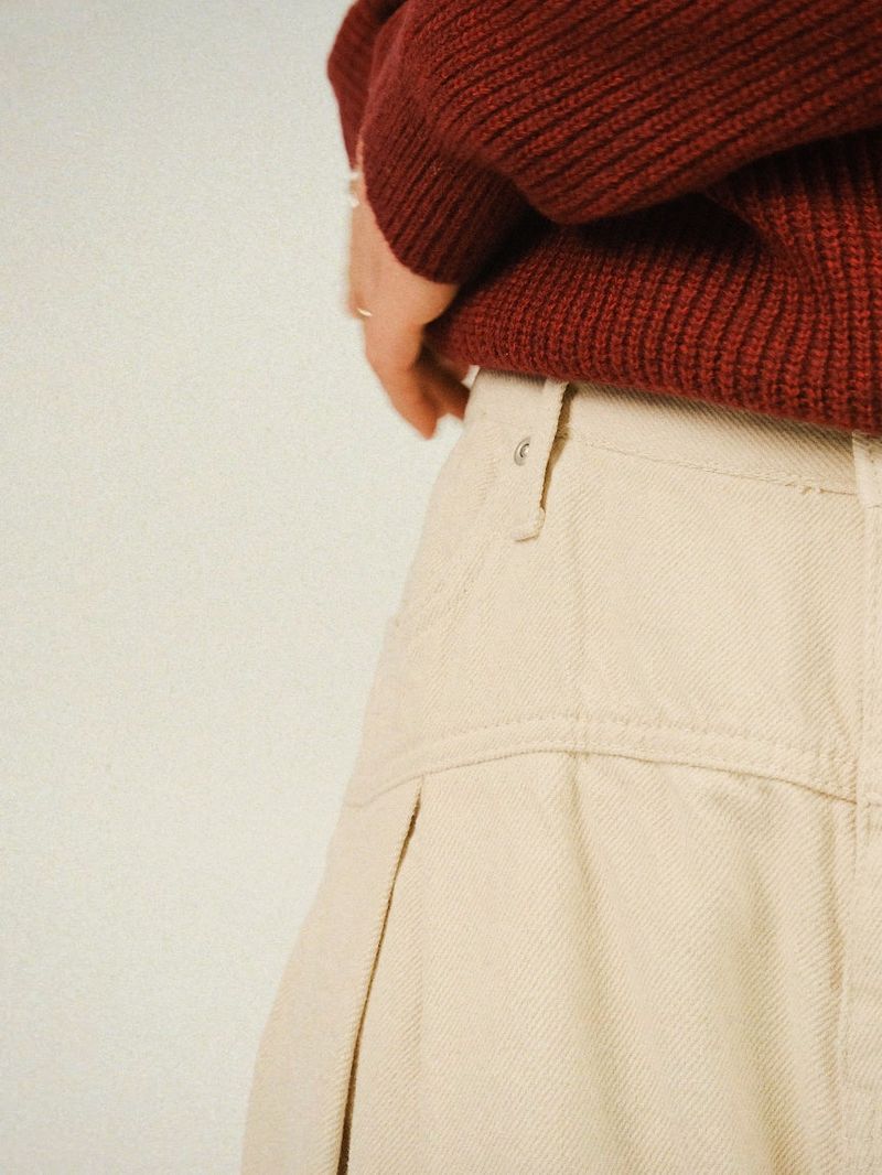 DE Side One-tuck Fleece Cotton Balloon Pants