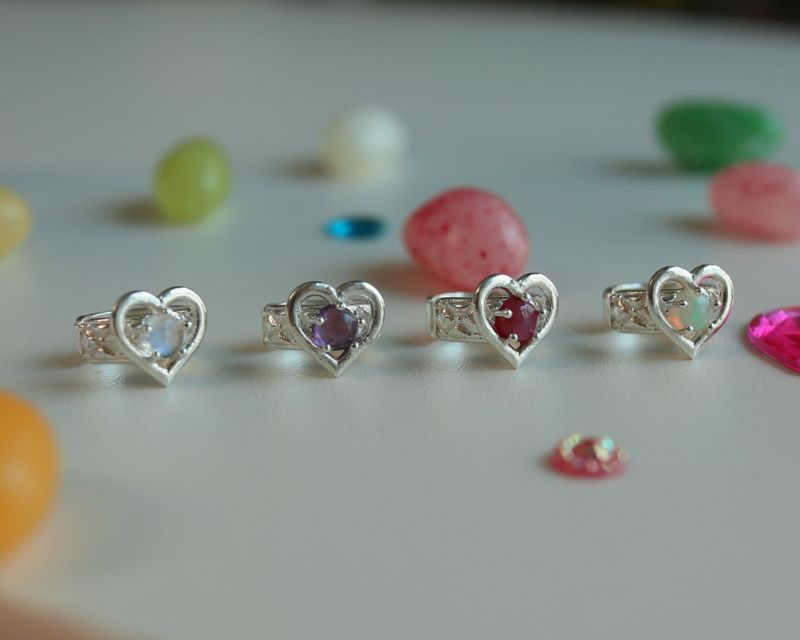 【MADE】 Heart quilting earcuff