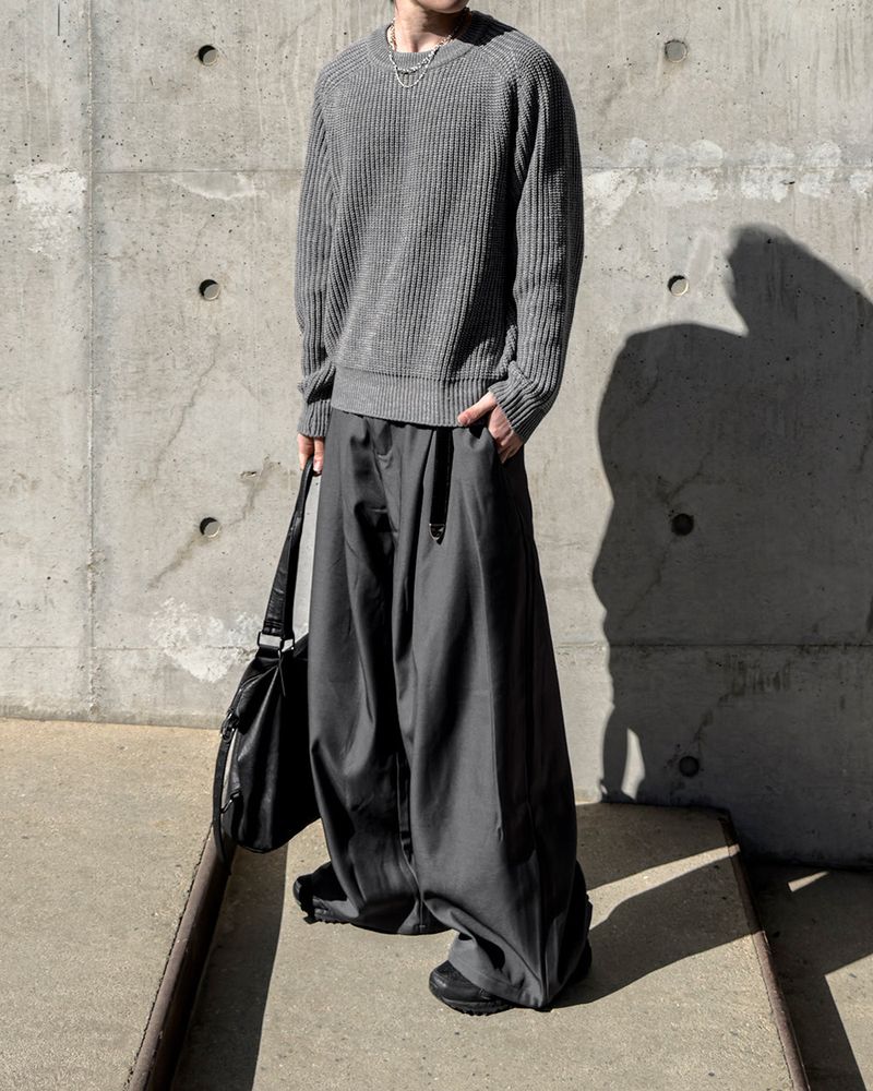 Ian Double-Pleat Wide Slacks