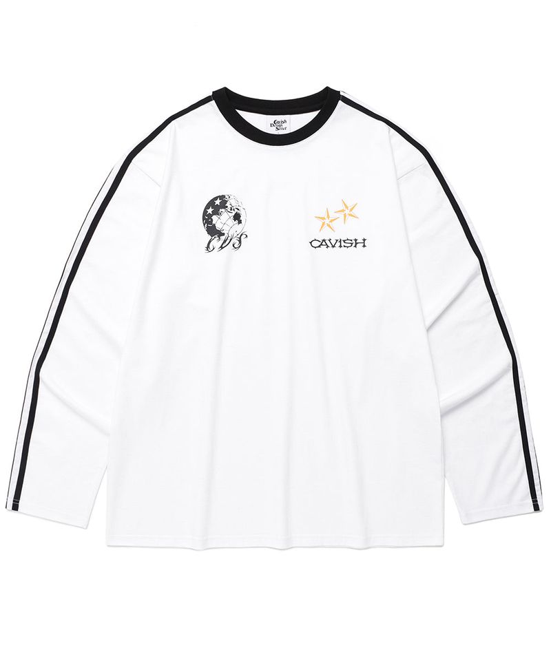 cavish（カビシ）の「GLOBE FOOTBALL LS TEE WHITE(CV2FSUT552A)（Tops）」
