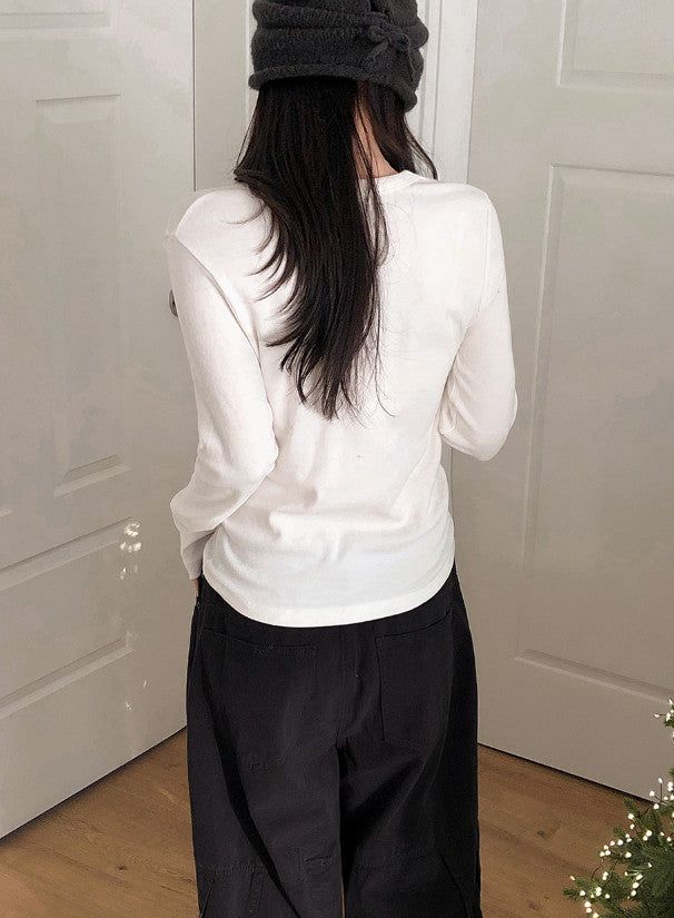 Peach Warm Basic Long Sleeve T-Shirt (6color)