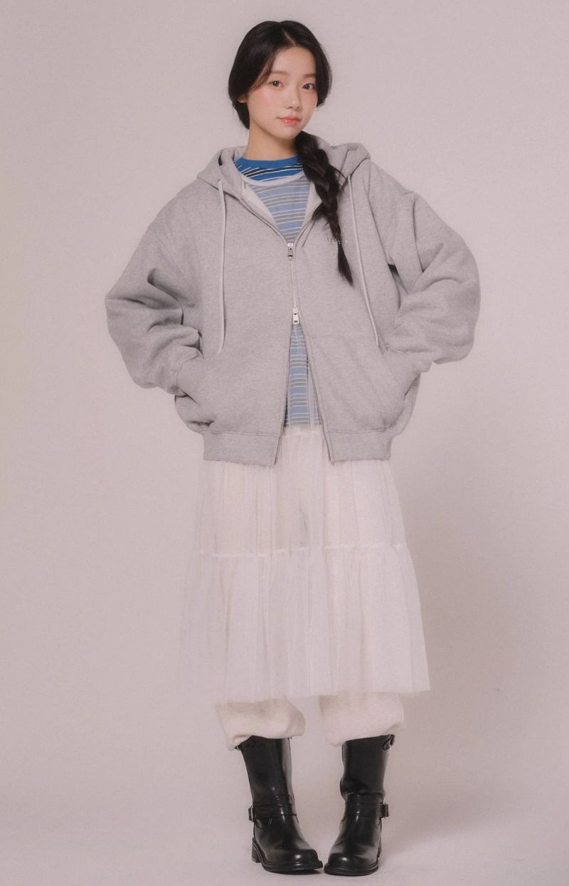HOOD SWEAT ZIP-UP JUMPER (Navy)