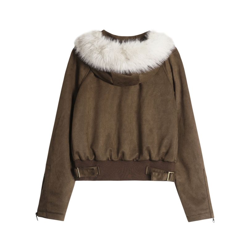 Cairo Suede Fur Hooded Jumper