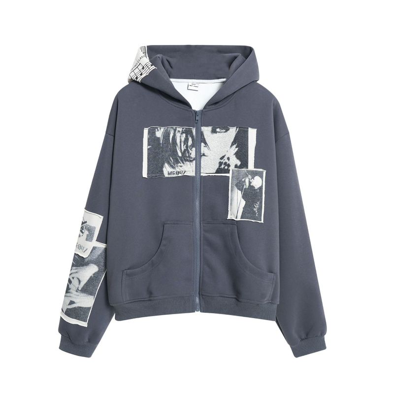Cozy&Kitsch（コージーアンドキッチ）の「Mono Photo Panel Hoodie Zip-Up 232818257（Tops）」