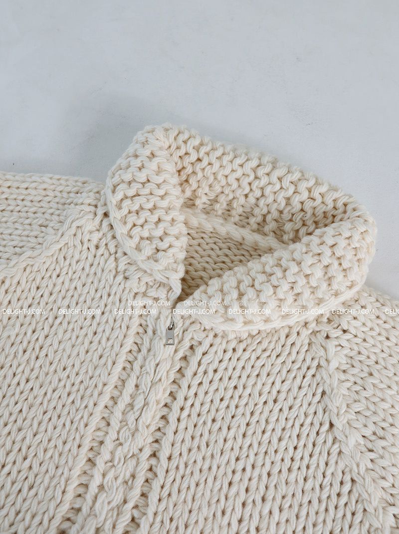 [Handmade] Wool knit zip-up jacket