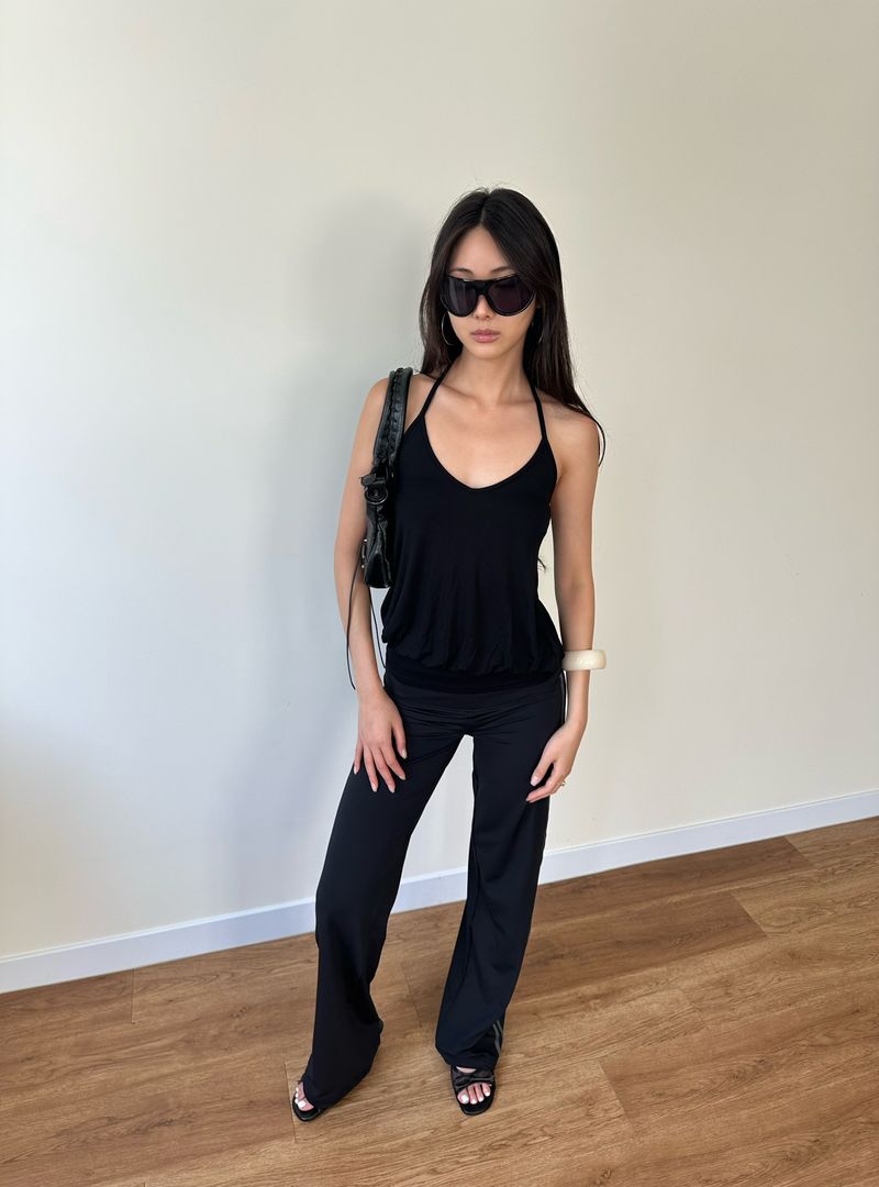 sleek drape halter top