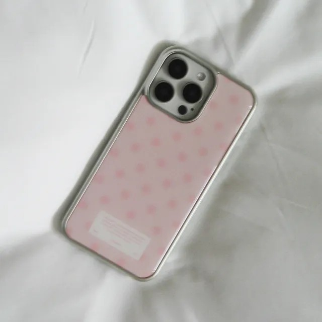 Dot tint babypink silver case