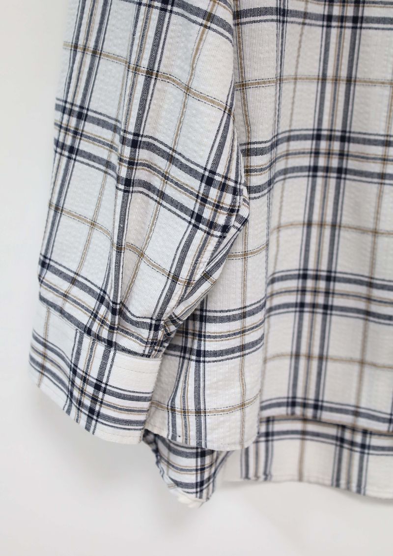 (UNISEX)Nerdy Oversized Checkered Shirt
