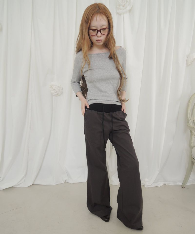 SLOUCH BANDING FLARE PANTS