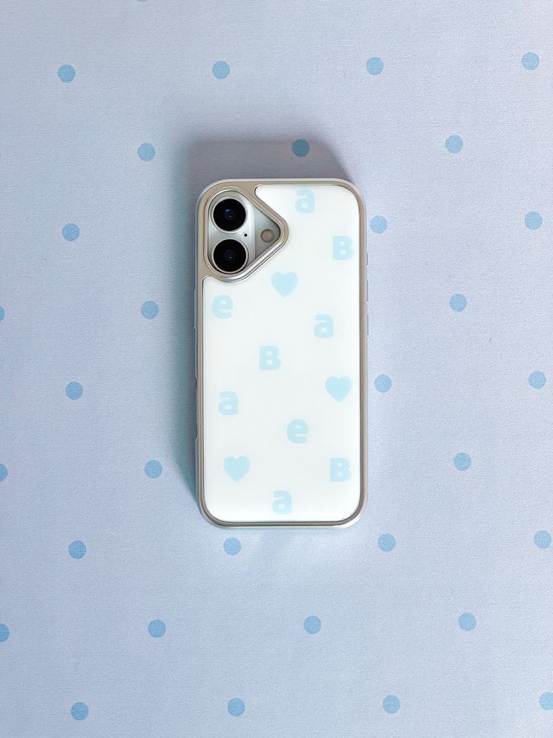 NEW LOGO White Blue Silver Epoxy Case