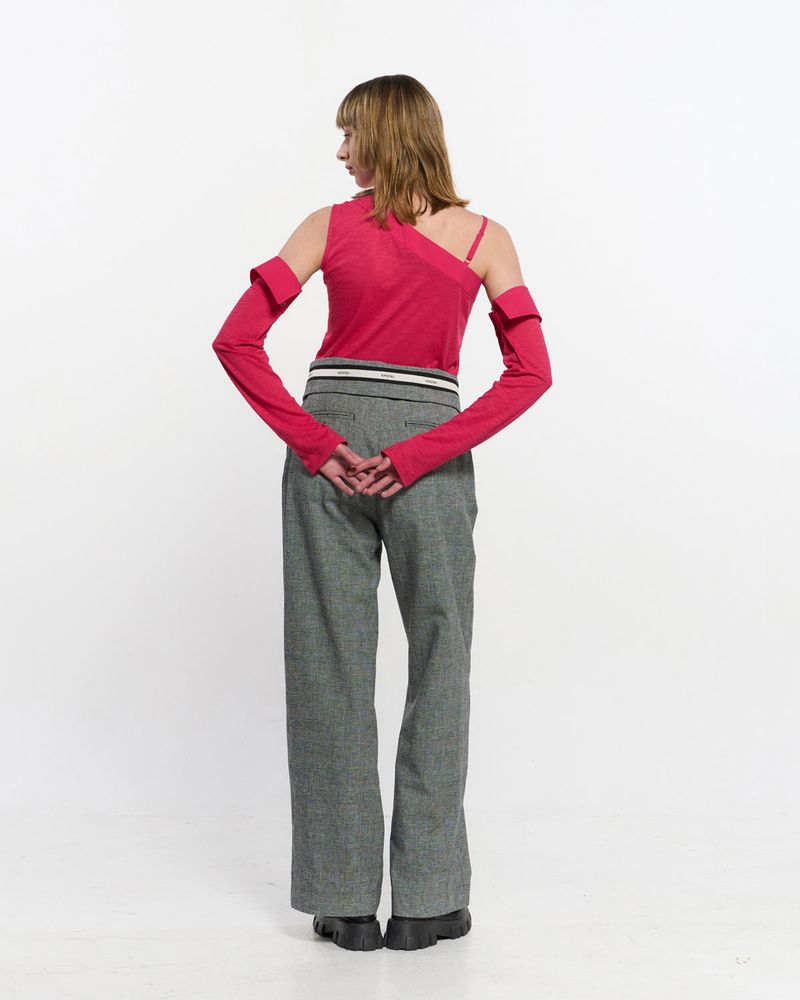 Fold Over Wide Slacks _ GREY