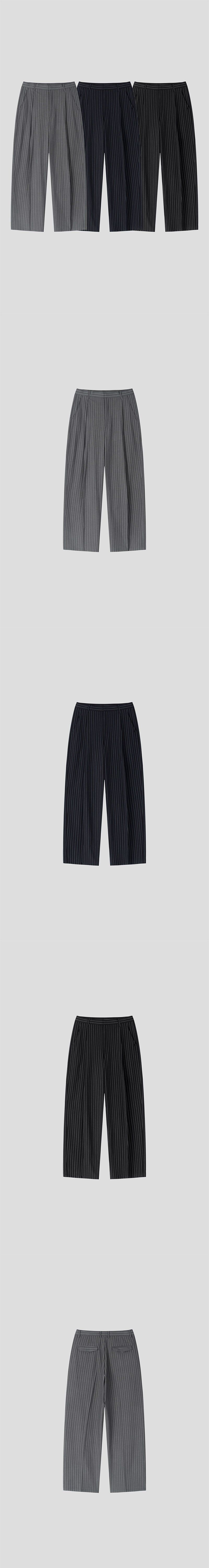 [S/S] Low stripe wide slacks(3color)