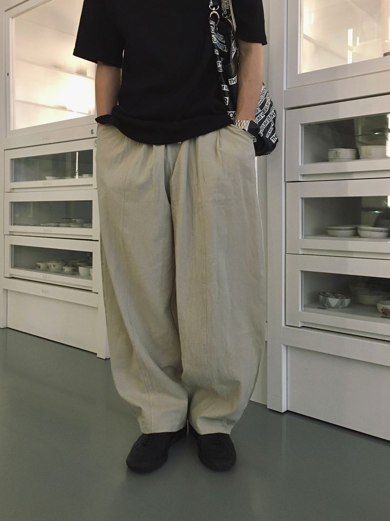 Mono Linen Wide Balloon Pants 4C
