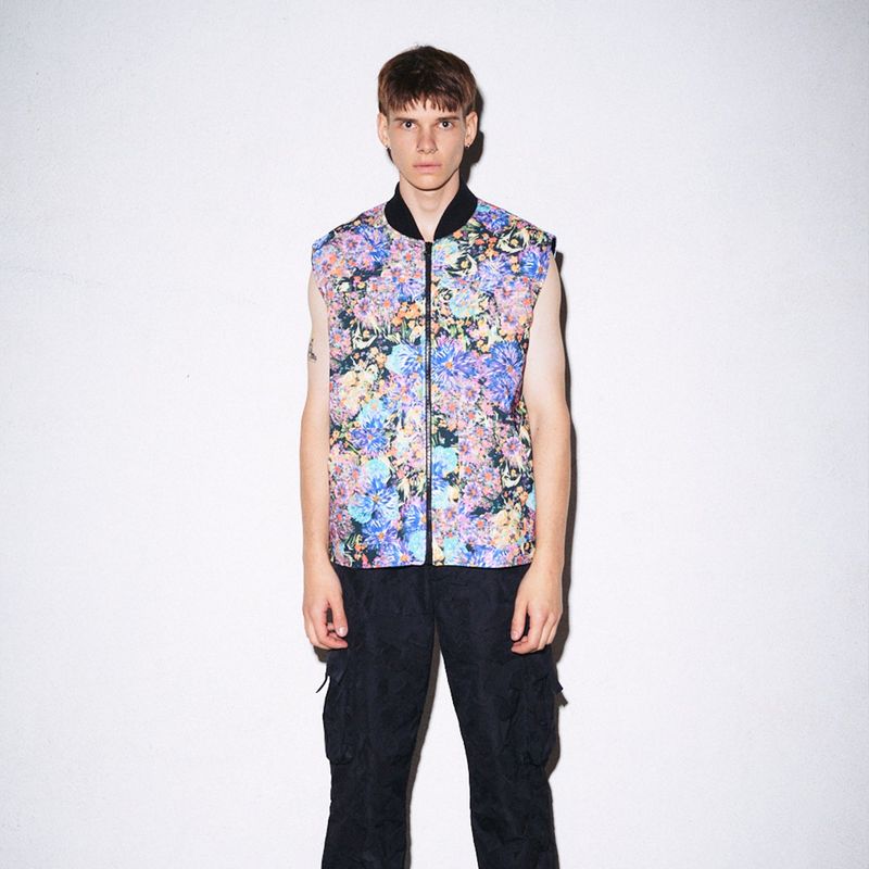 FLORAL FLAME PADDED VEST