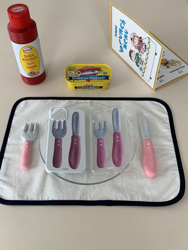 Pink cutlery case - jelly hard