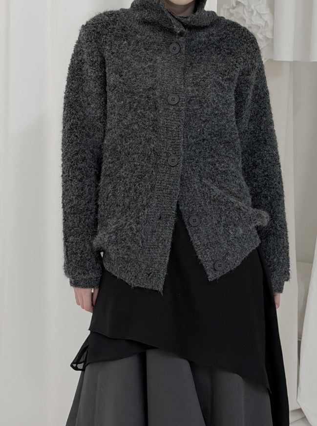 Ketone High Neck Button Cardigan