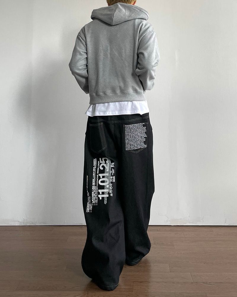 Leon Lettering Denim Pants