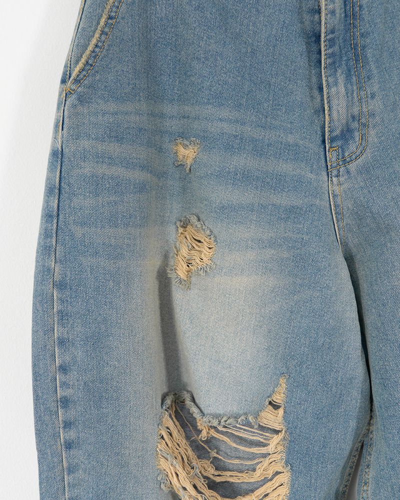 Damage Washing Denim Pants