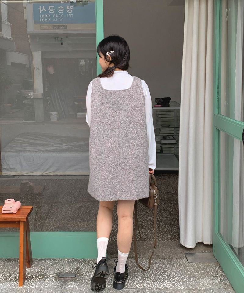 Winter Bouclé Bustier Mini Dress