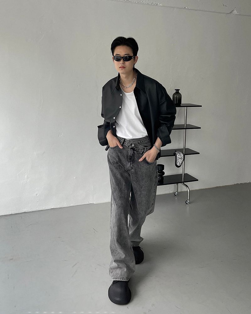 ECT Leather Crop Shirt (2 colors)