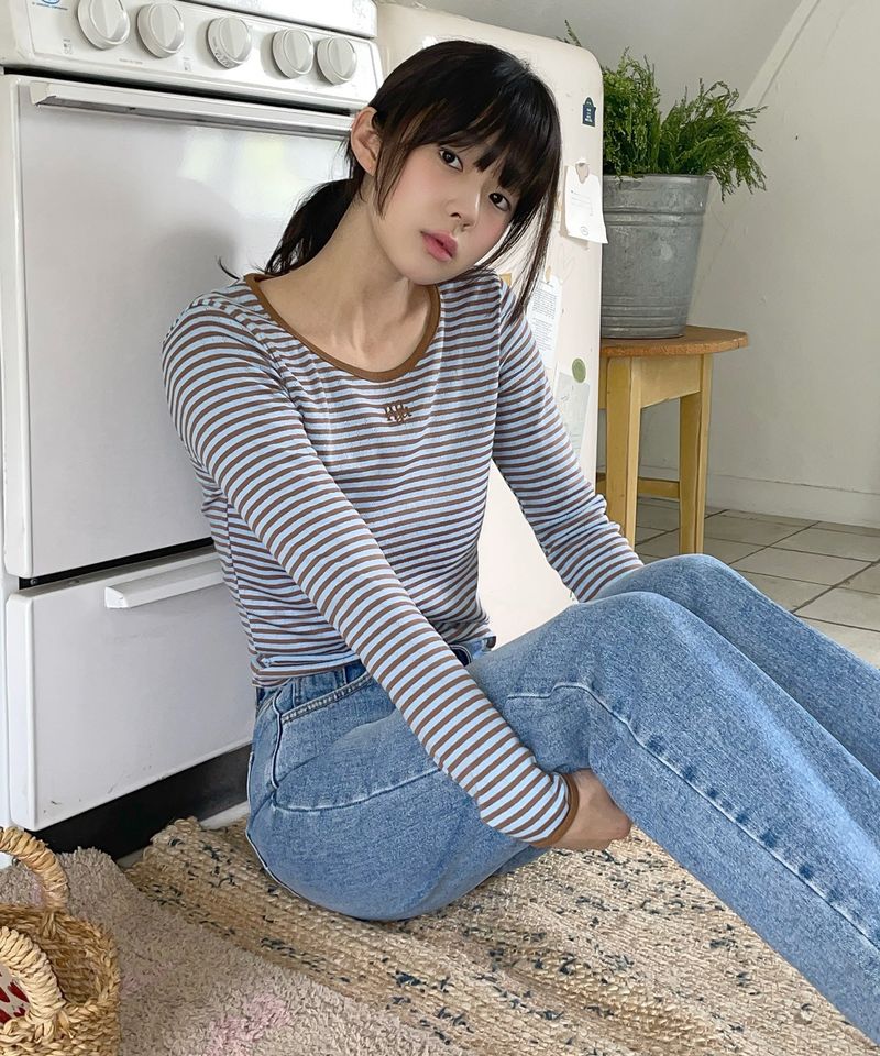LOGO STITCH STRIPE T-SHIRT