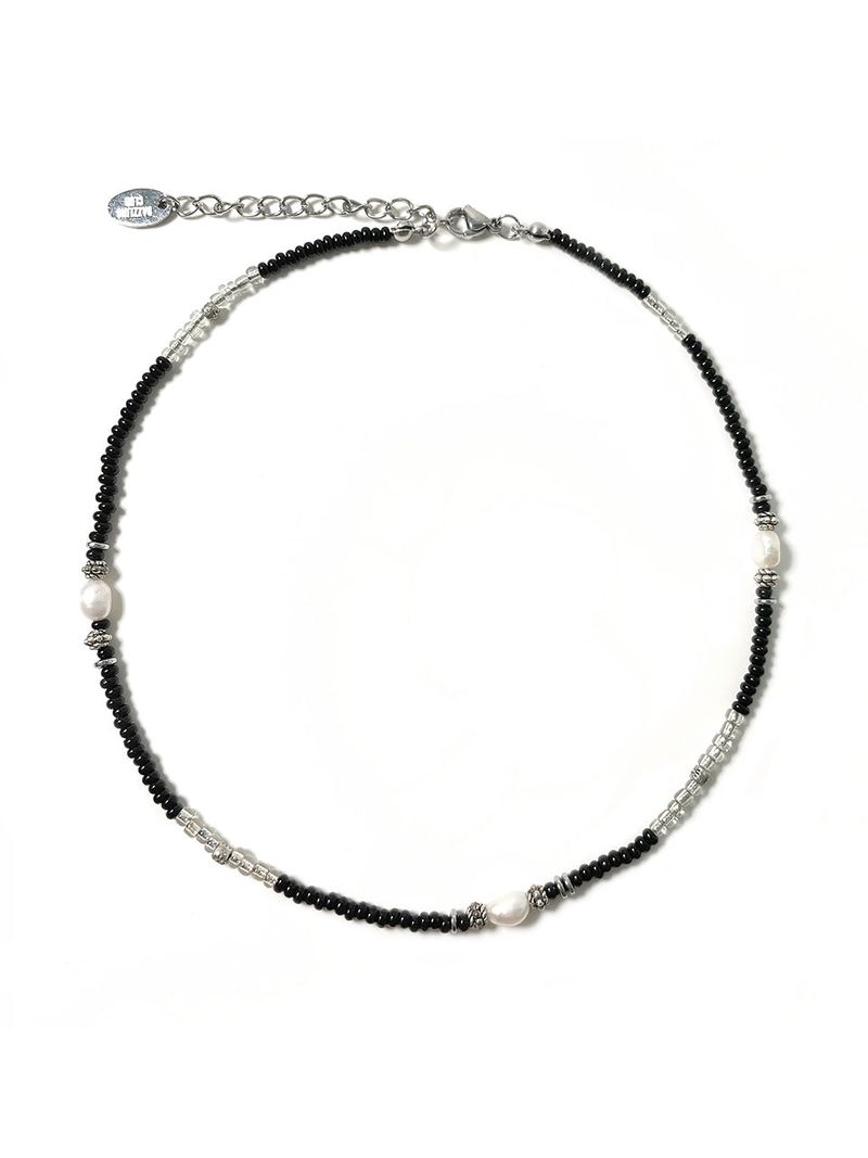 Dazzling Club（ダズリン クラブ）の「Black Ethnic Pearl Necklace (Black)（Accessories）」