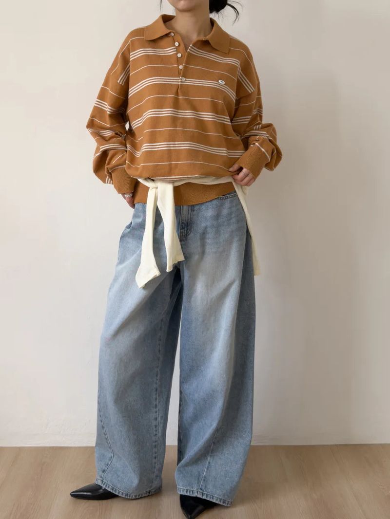 552 Cut-out Wide Denim Pants