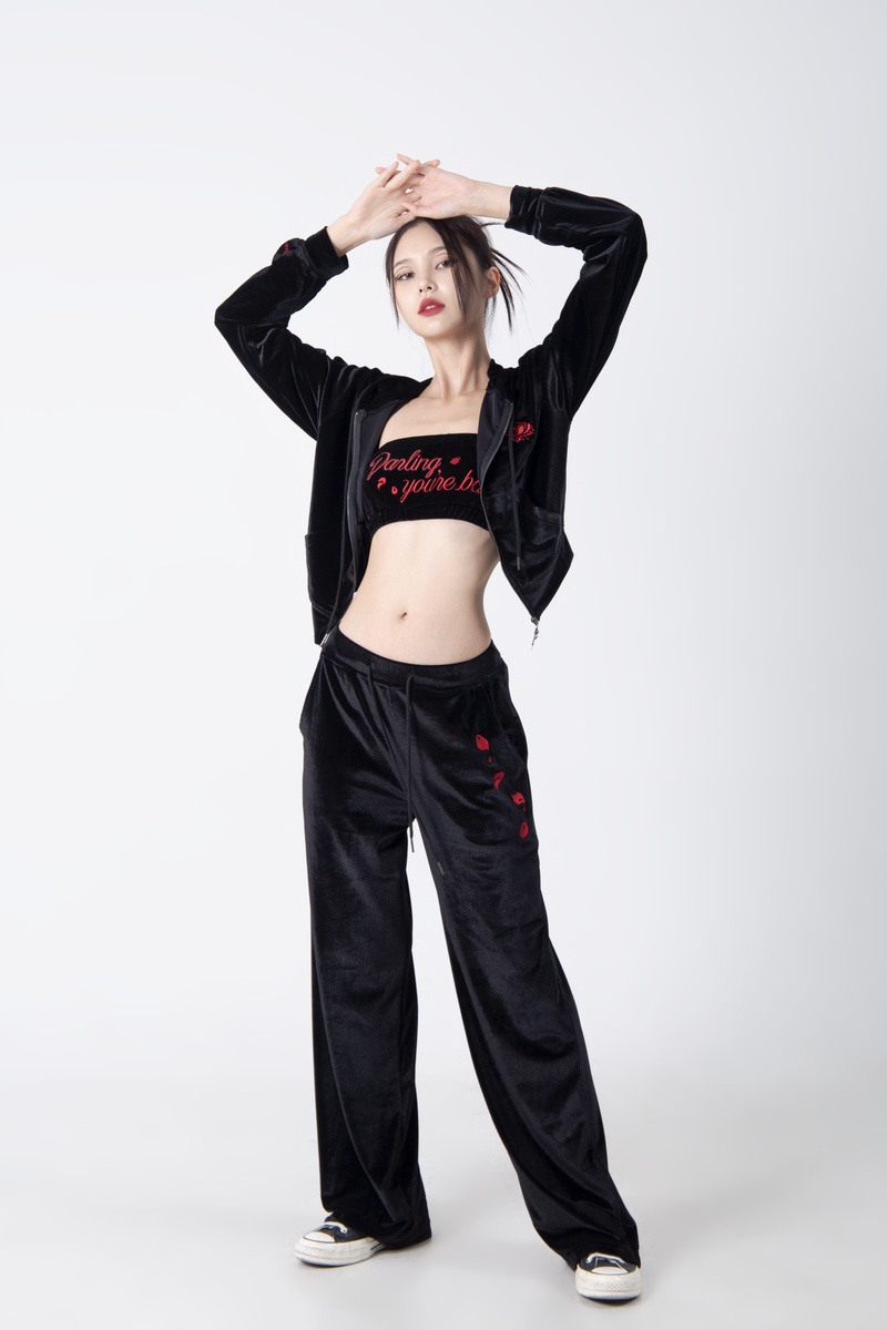  DARLING, YOUR ZIP UP ! #VELVET BLACK
