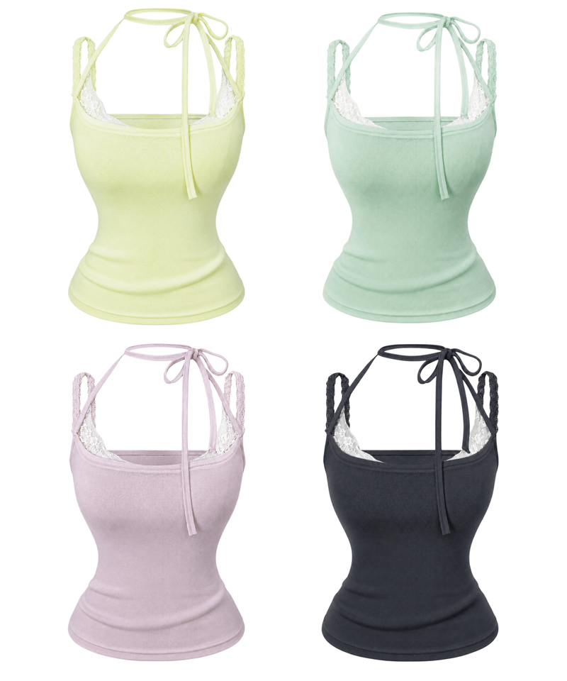 Candy pop lace sleeveless(4color)