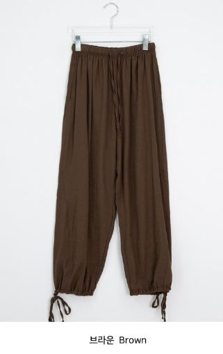 Rooney Linen String Wide Harem Pants