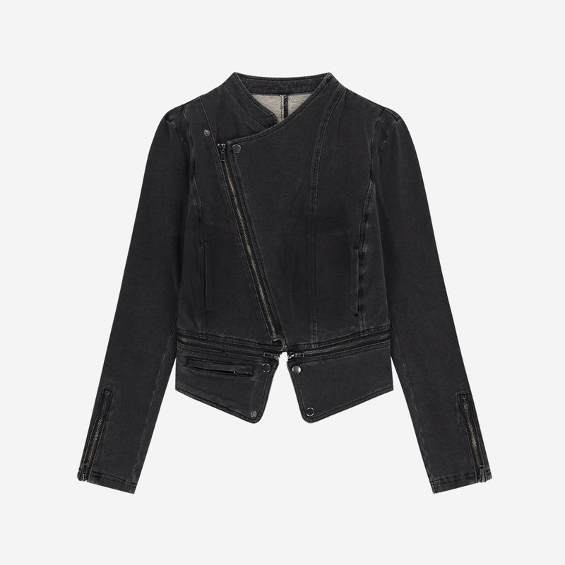 Detachable Span Denim Jacket / Charcoal