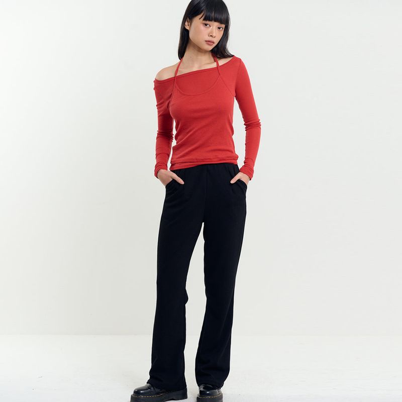 Wrap Skirt Pants Black