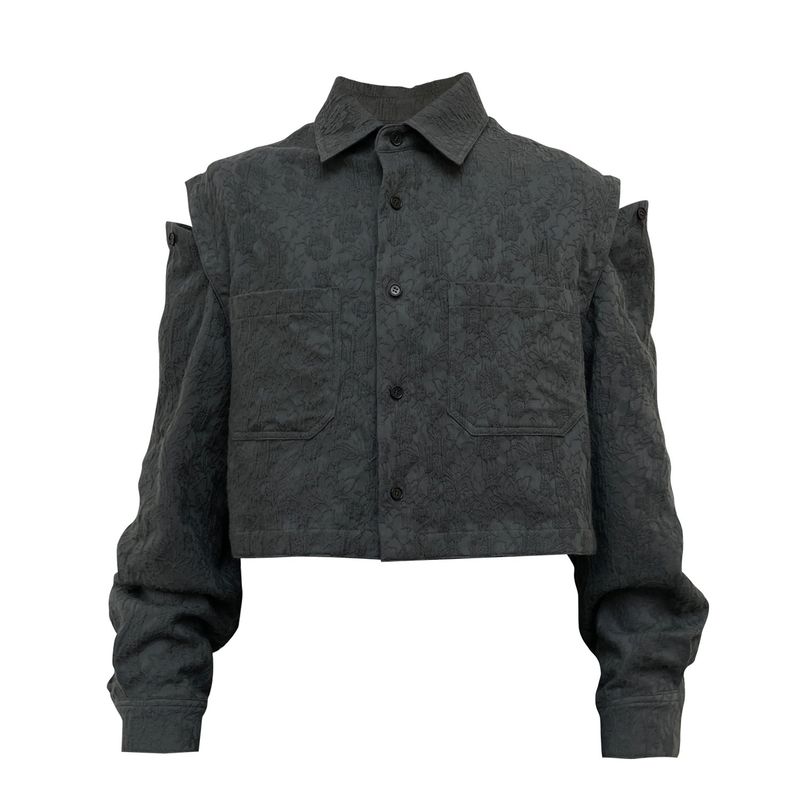 F8KE CHEMICAL CLUB(フェイクケミカルクラブ)の「FLORAL CONVERTIBLE CROPPED SHIRT(Tops)」