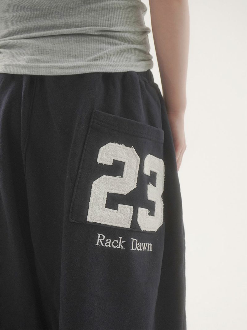 Bold 23embroidery bermuda sweat pants -3C