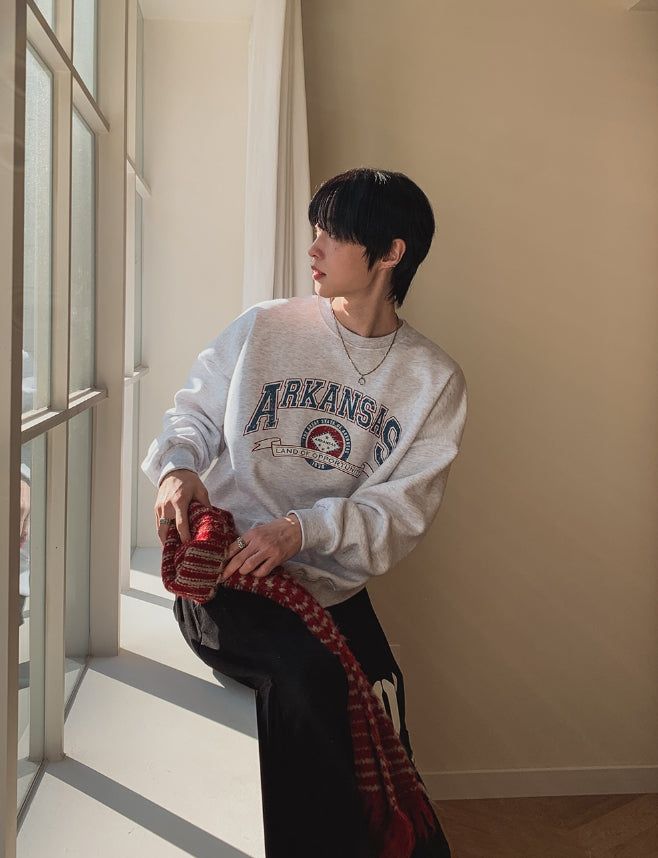 2PLAN（ツープラン）の「Arkansas Crack Lettering Sweatshirt（Tops）」