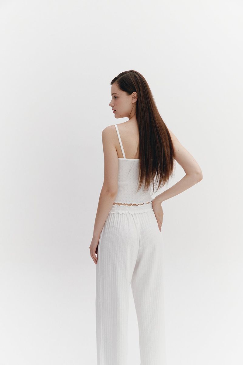 Wave Frill Pants Ivory