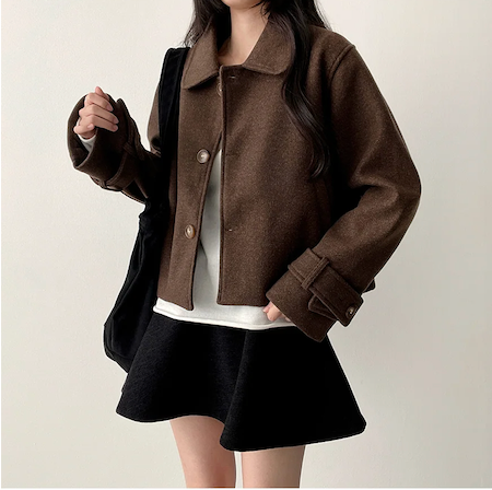 Lorton Wool Pin Tuck Flared Miniskirt