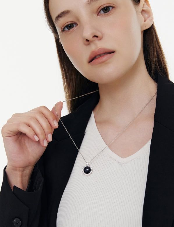 hyeres lor（イエール・ロール）の「26SS★ [Premium Plating] Pennysense AB(W) Coin Necklace Gold Stone（Accessories）」
