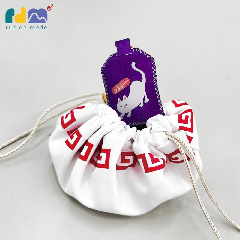 Limited Edition Shichimi Powder Cat Charm × Ramen Drawstring Bag Set