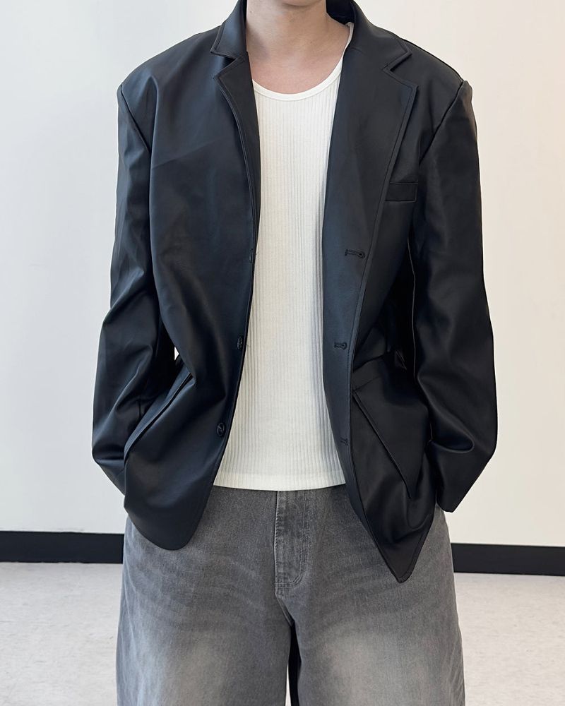 Heritage Leather Blazer Jacket