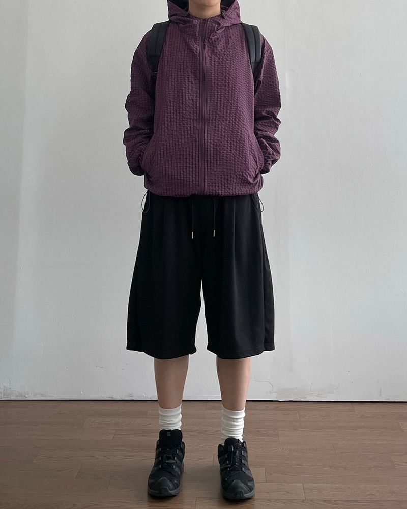 Burnt Check Hood Windbreaker