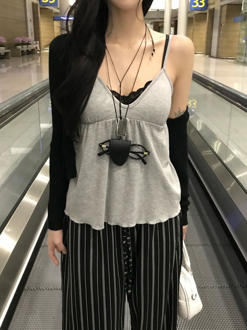 Sunday Home Stripe Lounge Button Wide Pants