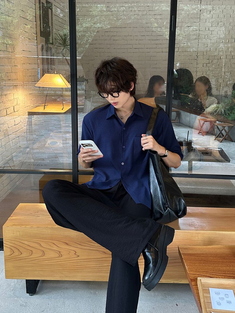 [SET] LMN Martin Air Cool Oversized Linen Shirt + Niel Natural Pintuck Linen Pants
